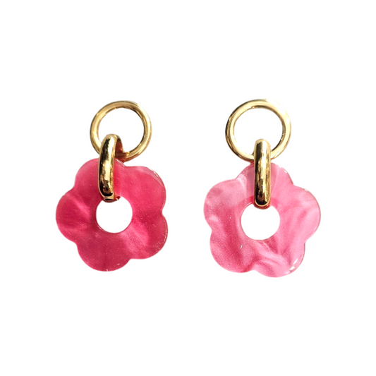Boucles d’Oreilles fleur rose