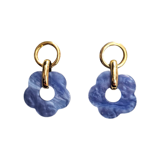 Boucles d’Oreilles fleur violette
