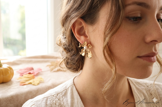 Boucles d’Oreilles Fleury Doré