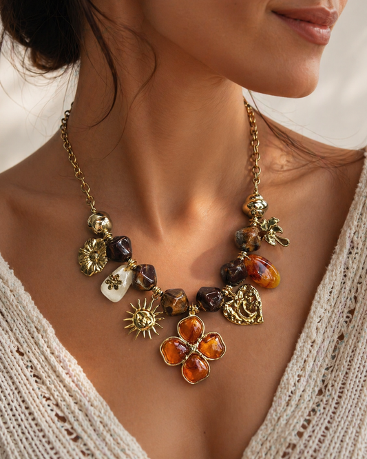 Collier Breloque Ambre