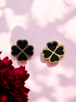 Boucles d’Oreilles Trèfle noir