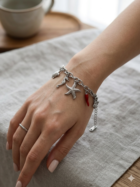 Bracelet Argenté animaux des mers