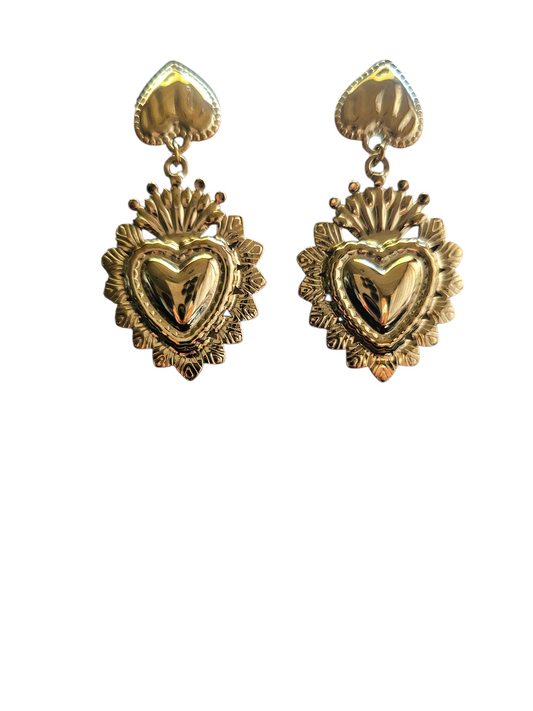 Boucles d’Oreilles Cœur doré