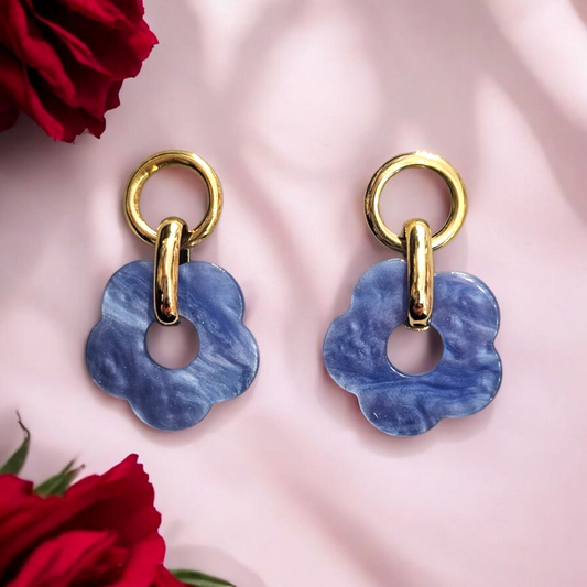 Boucles d’Oreilles fleur violette