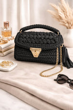 Sac crochet noir