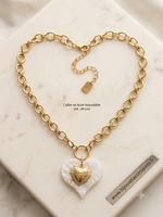 Collier Cœur Sacré en Acier Inoxydable