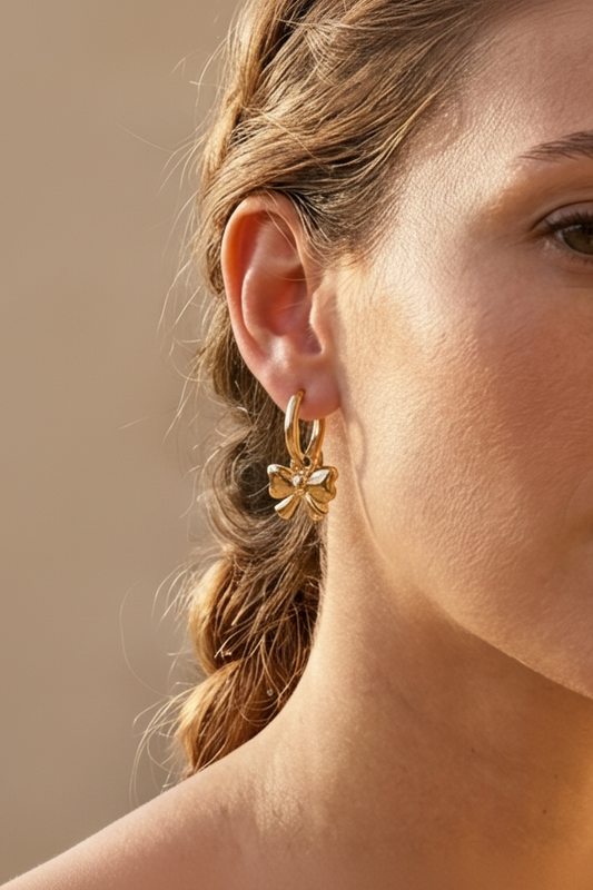 Boucles d'Oreilles Créoles "Petit Nœud"