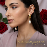 Boucles d'Oreilles Pendantes Perles & Or ( Collection Intemporelle)