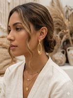Boucles d'Oreilles "Ovale Solaire" Acier Inoxydable