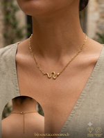 Collier Serpent en Acier Inoxydable Doré  L'Élégance Sauvage