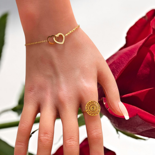 Bracelet Cœurs Entrelacés en Acier Inoxydable