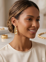Boucles d'Oreilles "Aura"  Acier Inoxydable Effet Martelé
