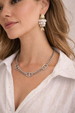 Collier chaîne acier inoxydable argenté