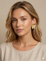 Boucles d'Oreilles "Floral Solaire"  Acier Inoxydable