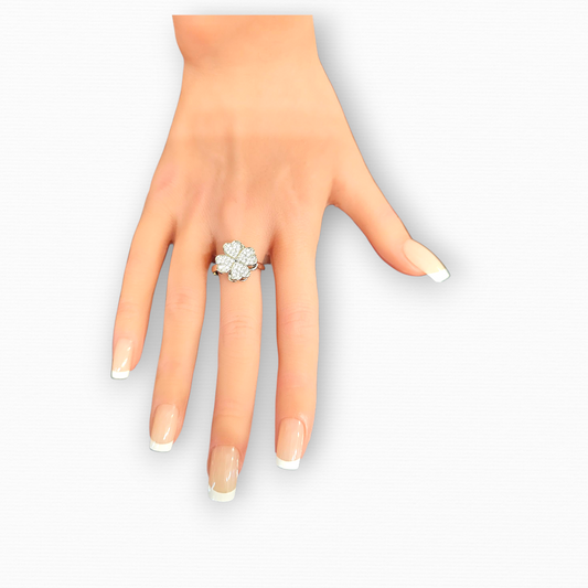 Bague anti stress Argenté trèfle