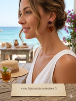 Boucles d’Oreilles cœurs  ambrées