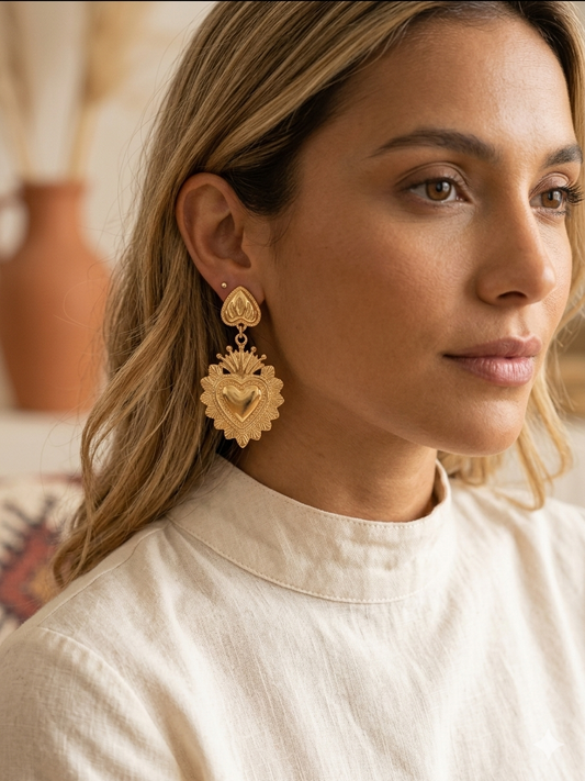 Boucles d’Oreilles Cœur doré