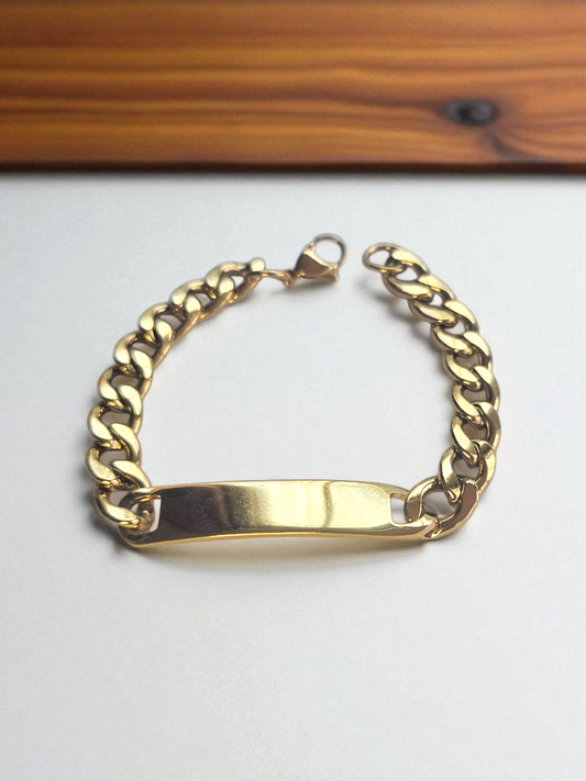 Bracelet gourmette doré grosse maille