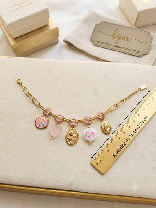 Bracelet Breloques Fleuries