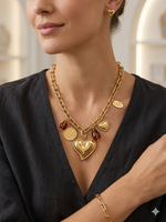 Collier "Cœur Iconique" – Acier Inoxydable Or