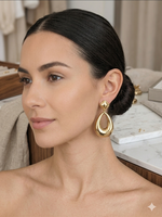 Boucles d'Oreilles Gouttes "Éclat Solaire"  Acier Inoxydable Doré