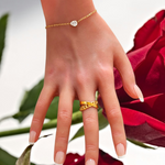 Bracelet pierre ovale