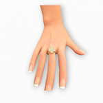 Bague anti stress dorée trèfle