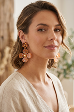 Boucles d'Oreilles "Flower Power" – Orange Pastel