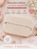 Bracelet enfant Infini en acier inoxydable  12 à 16 cm