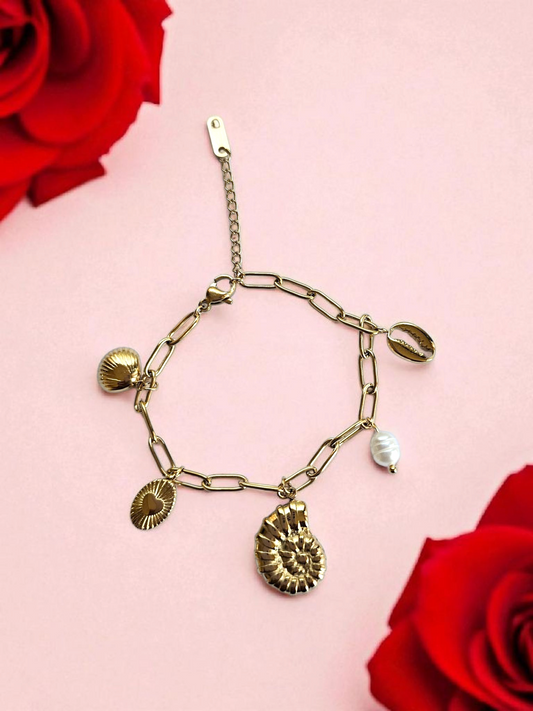 Bracelet coquillage et perle