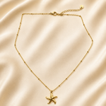 Collier Étoile de mer doré en acier inoxydable