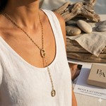 Collier Lariat "Maillon Marin" Doré