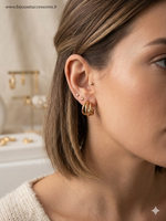 Boucles d'Oreilles Multi-Anneaux Dorées en Acier Inoxydable
